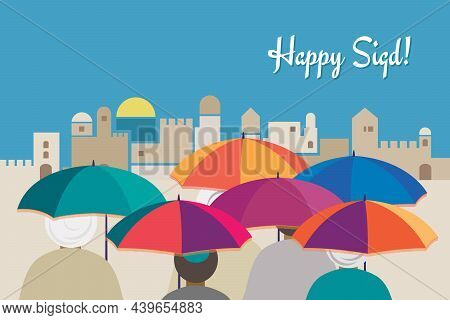 Happy Sigd, Ethiopian Jewish Holiday Vector Illustration