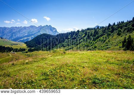 Mountain Landscape In La Clusaz, Haute-savoie, France