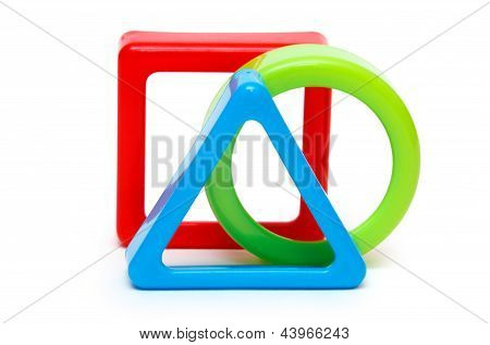 Három színes geometrikus formák