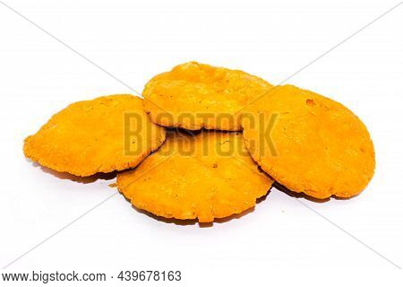 Crispy And Salty Mathri On White Background With Selective Focus
