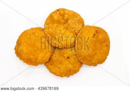 Crispy And Salty Mathri On White Background With Selective Focus