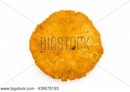 Crispy And Salty Mathri On White Background With Selective Focus