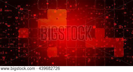 Abstract Technology Binary Code Red Background With Numbers
