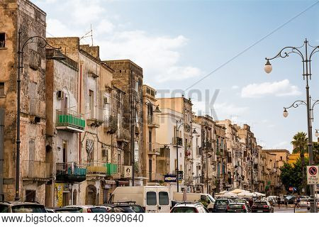 Taranto, Italy - 18 August 2021: Port District Of The Old City Of Taranto (italy)