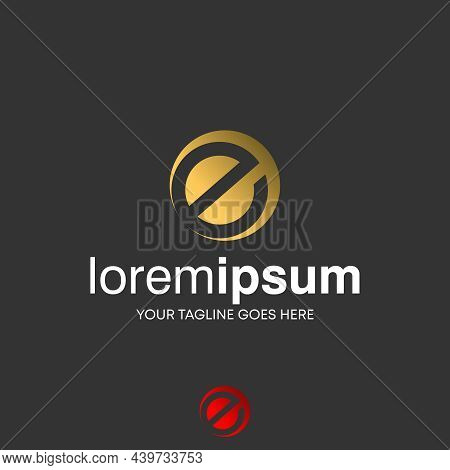 Letter E In Circle Free Vector Stock. Negative Space Abstract Design Concept. Can Be Used As A Symbo