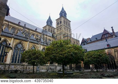 View From The Courtyard Of Saint Servatius Basilica In The City Of Maastricht, Netherlands