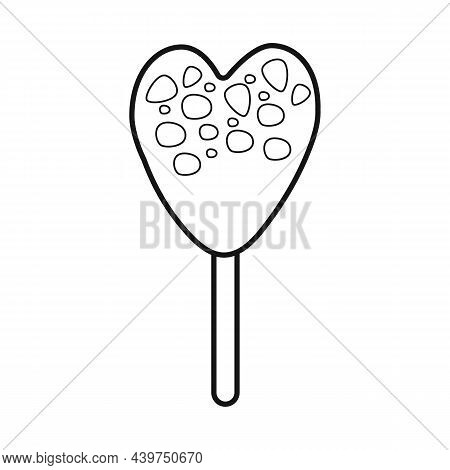 Vector Illustration Of Lollipop And Stick Logo. Web Element Of Lollipop And Heart Vector Icon For St