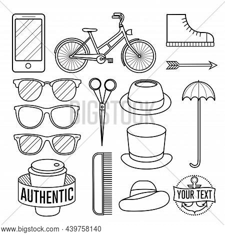 Linear Hipster Cool Urban Lgbtq Vector Objects Pack