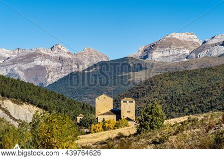 Landscape View At Larres Near The Town Of Sabinanigo, Province Of Huesca, Aragon, Spain