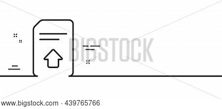 Upload Document Line Icon. Information File Sign. Paper Page Concept Symbol. Minimal Line Illustrati