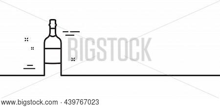Brandy Bottle Line Icon. Whiskey Or Scotch Alcohol Sign. Minimal Line Illustration Background. Brand