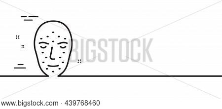 Face Biometrics Line Icon. Facial Recognition Sign. Head Scanning Symbol. Minimal Line Illustration 