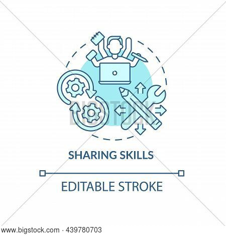 Skill Transfer Concept Icon. Professional Experience Exchange. Social Interaction. Knowledge Dissemi