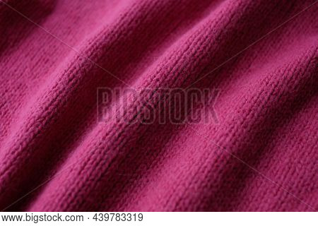 Pink Woolen Natural Texture, Knitted Textile Background