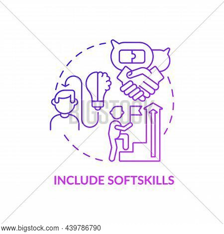 Include Softskills Purple Gradient Concept Icon. Writing Cv Abstract Idea Thin Line Illustration. Hi