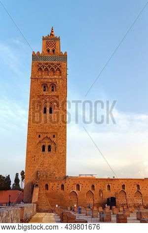 Marrakesh, Morocco - June 03, 2017: Koutoubia Mosque In The Medina Quarter Of Marrakesh, Morocco. It