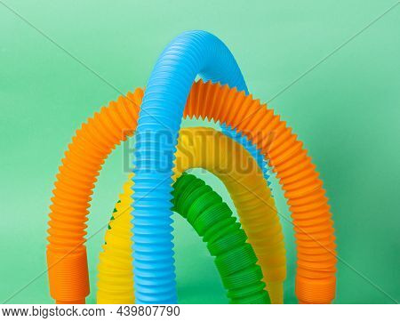 Closeup Photography Of Colorful Pop Tubes - Finger Antistress Toys For Adults And Children.