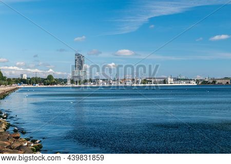 Gdynia, Poland - August 1, 2021: Seaside View With Sea Tower In Gdynia. Gdynia Is An Important Seapo