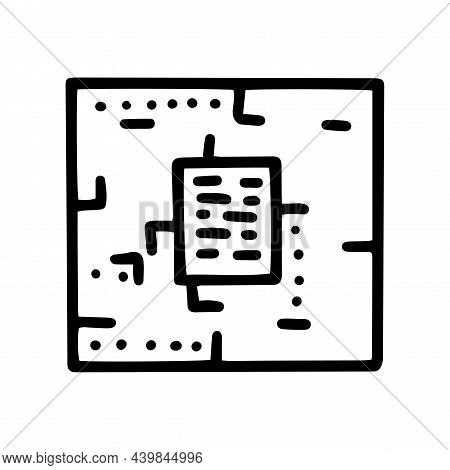 Cross Number Puzzle Line Vector Doodle Simple Icon