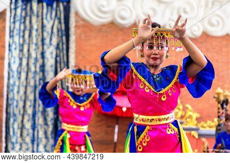 Bali, Indonesia - February 28, 2020: Traditional Balinese Dance Performed In Gwk Garuda Wisnu Kencan