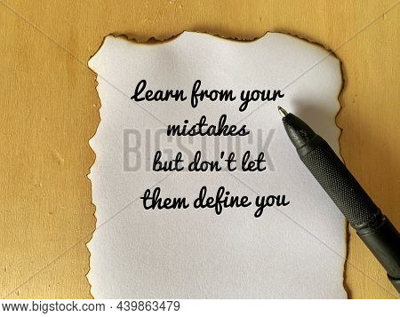 Words Of Encouragement Text Or Quote On A Burnt Paper