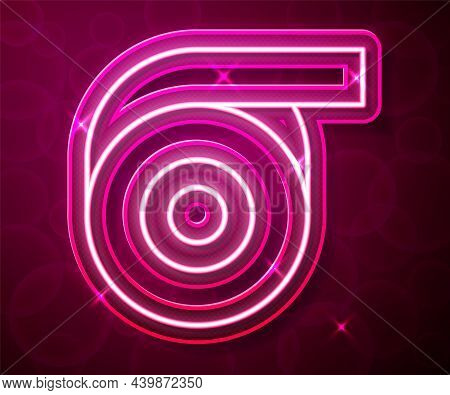 Glowing Neon Line Scotch Tape Icon Isolated On Red Background. Roll Adhesive Tape. Insulating Tape. 