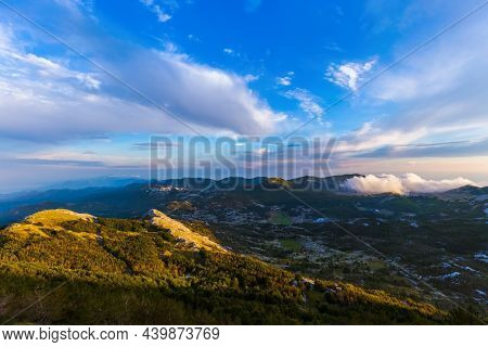 Lovcen Mountains National park at sunset in Montenegro