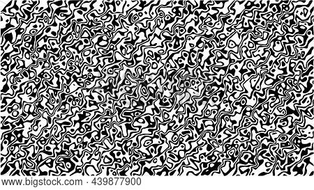 Liquify Line Monochrome Background. White And Black Wavy Stripes.
