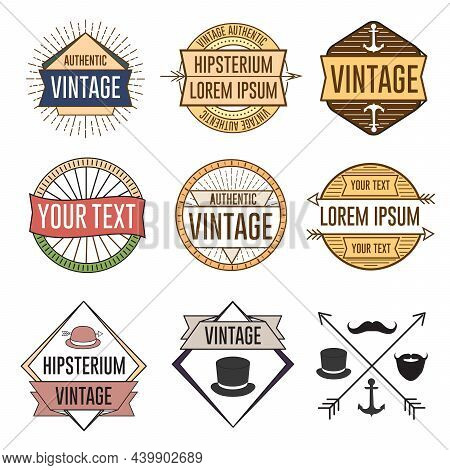 Vintage Hip Logo Or Sticker Label Vector Illustraitons