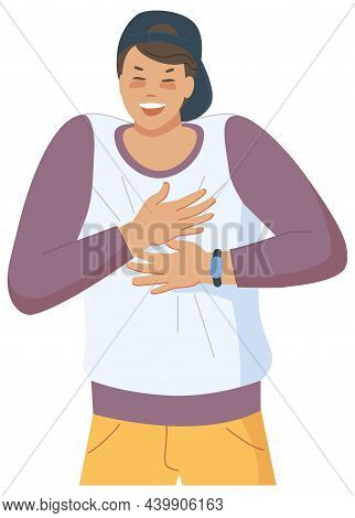 Guy In Cap Laughs. Giggle Weird People, Adult Attractive Man Laughing, Cartoon Funny Character, Loud