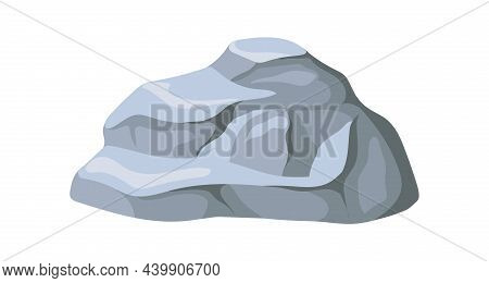 Large Chunk Of Stone. Granite Boulder, Rocks Debris, Broken Rubble, Wall Formation, Cartoon Vector I