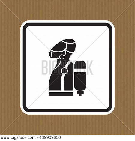 Wear Scba (self Contained Breathing Apparatus) Symbol Isolate On White Background,vector Illustratio