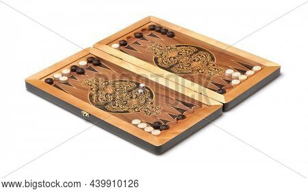 Backgammon board game isolated on white