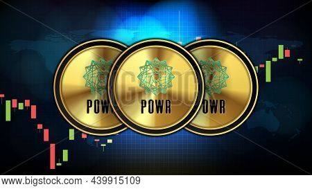 Abstract Futuristic Technology Background Of Powerledger (powr) Price Graph Chart Coin Digital Crypt