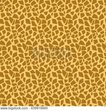 Animalistic Seamless Pattern Giraffe Skin, Imitation Of A Giraffe Pattern On Yellow Orange Brown Fab