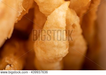 Fried Breadsticks With Salt, Close-up, Selective Focus