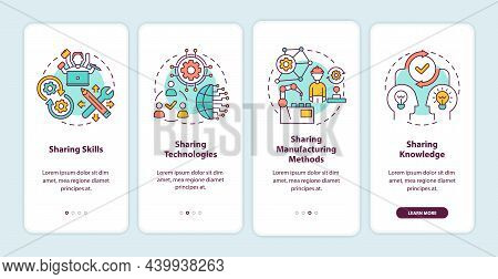 Transfer Methods Onboarding Mobile App Page Screen. Sharing Skills And Technologies Walkthrough 4 St