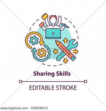 Sharing Skills Concept Icon. Learning From Professional. Social Interaction. Knowledge Dissemination