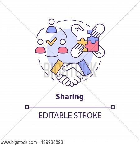 Sharing Concept Icon. Divide And Allocate Personal Resources. Knowledge Sharing In Organization Abst