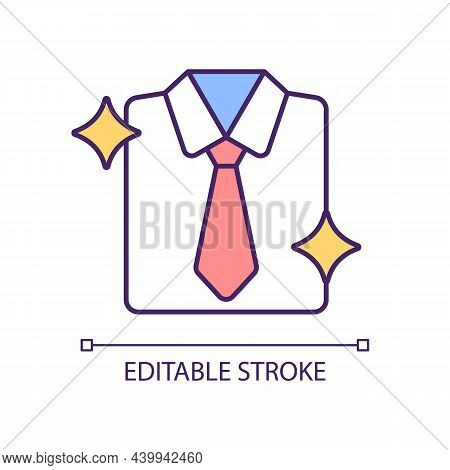 Spotless Shirt Rgb Color Icon. Clean And Perfect Wear. Formal Style For Office. Businessman Outfit. 
