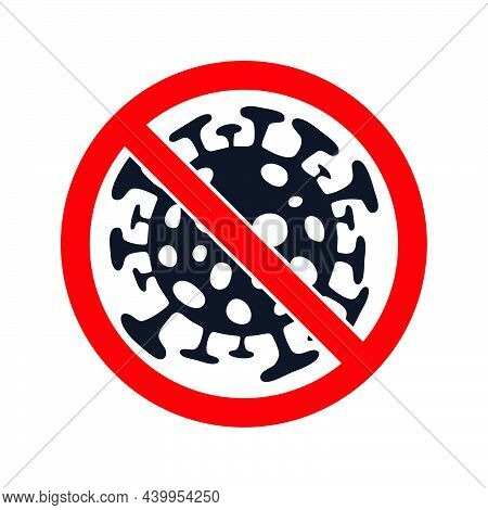 A Strong Stop Or Prevention Corona Virus Icon Covid-19 In Blak And Red Color Combo In Vector Format