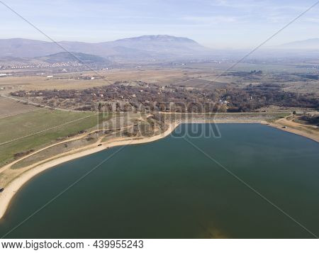 Amazing Aerial View Of Drenov Dol Reservoir, Kyustendil Region, Bulgaria