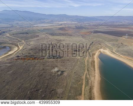 Amazing Aerial View Of Drenov Dol Reservoir, Kyustendil Region, Bulgaria