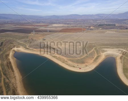 Amazing Aerial View Of Drenov Dol Reservoir, Kyustendil Region, Bulgaria