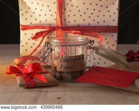 Christmas Savings Fund In Glass Jar To Buy Gifts