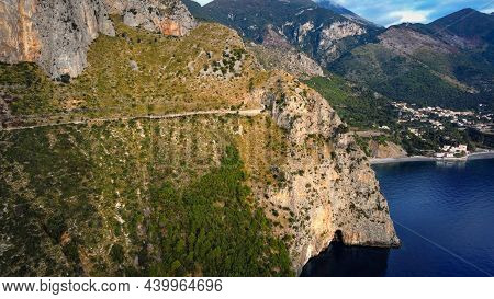 The Mountains At The West Coast Of Italy - Beautiful Landscape From Above - Travel Photography