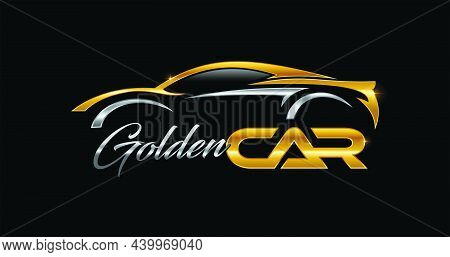 A Vector Illustration Logo Of Golden Car Logo Sign