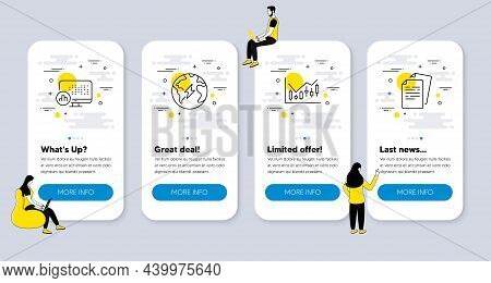 Vector Set Of Education Icons Related To Electricity, Report Statistics And Financial Diagram Icons.