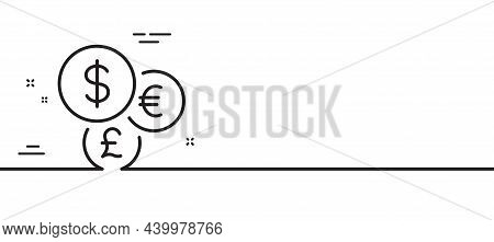 Money Currency Line Icon. Cash Exchange Sign. Stock Trade Symbol. Minimal Line Illustration Backgrou