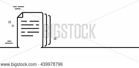 Copy Documents Line Icon. Doc File Duplicates Sign. Office Note Symbol. Minimal Line Illustration Ba